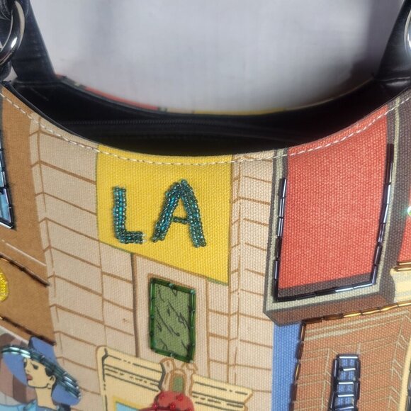 Frankie & Johnnie Women Embellished LA City Scene Tote Bag - Picture 5 of 15